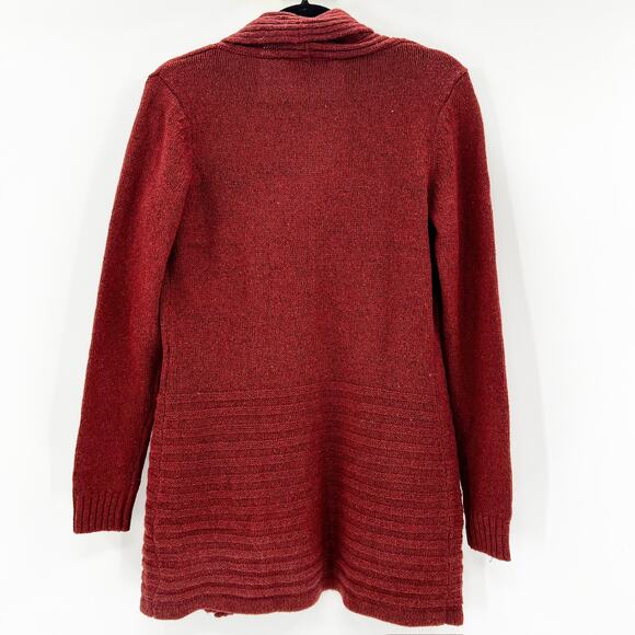Fortune Ivy Women's Red Long Sleeve Open Cardigan Sweater Top Size XS - Picture 2 of 6